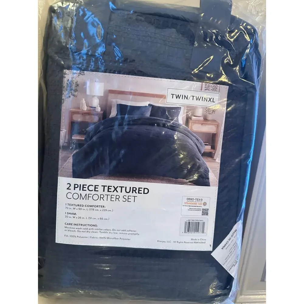 Casual Comfort Waffle Textured Midweight Down Alternative Comforter Set
